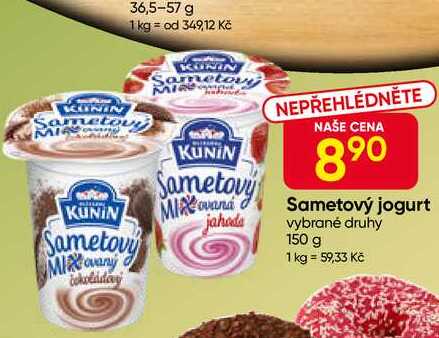 KUNÍN Sametový jogurt vybrané druhy 150 g