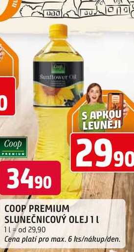 COOP PREMIUM SLUNEČNICOVÝ OLEJ 1L
