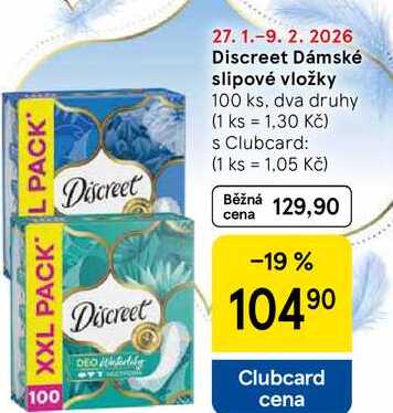 Discreet Dámské slipové vložky, 100 ks, dva druhy 