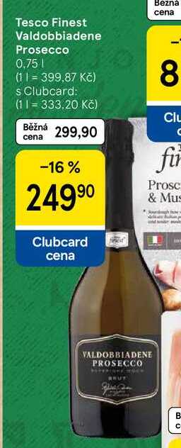 Tesco Finest Valdobbiadene Prosecco, 0,75 l 