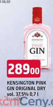 KENSINGTON PINK GIN ORIGINAL DRY vol. 37,5% 0,7l