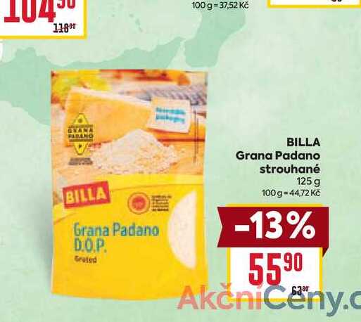 BILLA Grana Padano strouhané 125 g