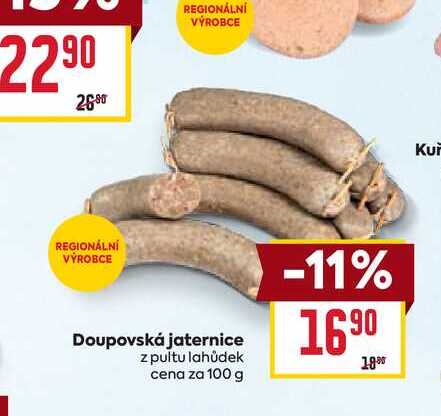 Doupovská jaternice z pultu lahůdek cena za 100 g