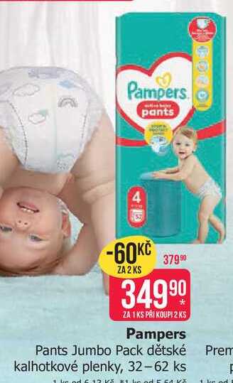 Pampers Pants Jumbo Pack dětské kalhotkové plenky, 32-62 ks 