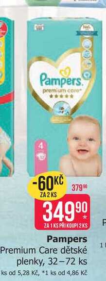 Pampers Premium Care dětské plenky, 32-72 ks