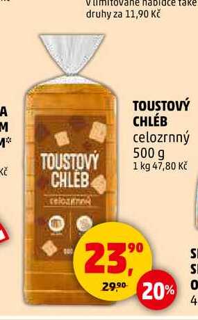 TOUSTOVÝ CHLÉB celozrnný, 500 g 