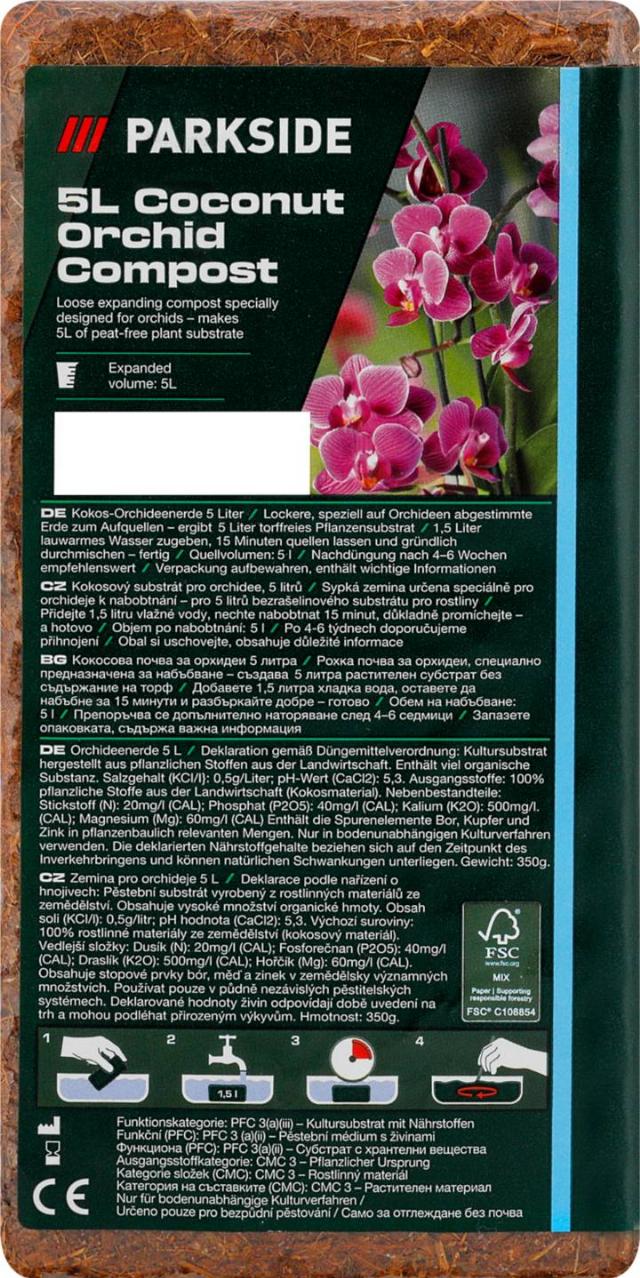 PARKSIDE Kokosový substrát pro orchideje 5 l