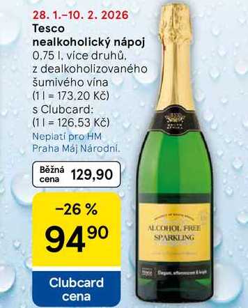 Tesco nealkoholický nápoj, 0,75 l