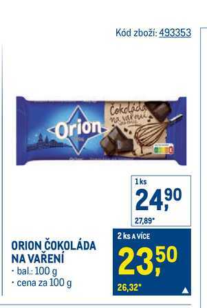 ORION ČOKOLÁDA NA VAŘENÍ 100 g