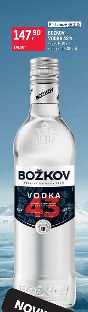 BOŽKOV VODKA 43% 500 ml