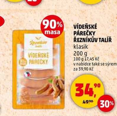 VÍDEŇSKÉ PÁREČKY ŘEZNÍKŮV TALÍŘ, 200 g