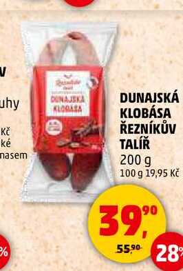 DUNAJSKÁ KLOBÁSA ŘEZNÍKŮV TALÍŘ, 200 g