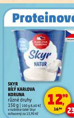 SKYR BÍLÝ KARLOVA KORUNA, 150 g 