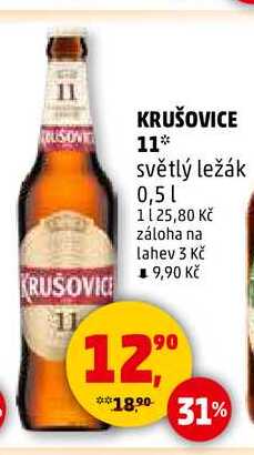KRUŠOVICE 11 světlý ležák, 0,5 l