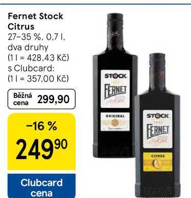 Fernet Stock Citrus 27-35 %, 0,7 l