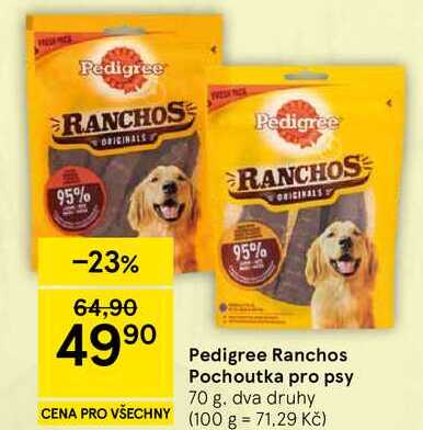 Pedigree Ranchos Pochoutka pro psy, 70 g 