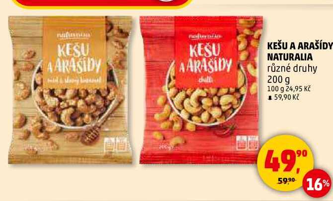 KEŠU A ARAŠÍDY NATURALIA, 200 g
