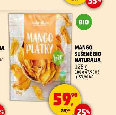 MANGO SUŠENÉ BIO NATURALIA, 125 g