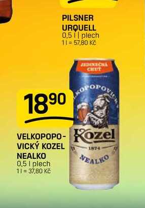 VELKOPOPOVICKÝ KOZEL NEALKO 0,5l, plech 