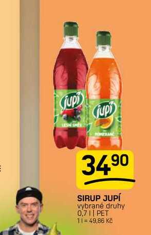 SIRUP JUPÍ vybrané druhy 0,7l