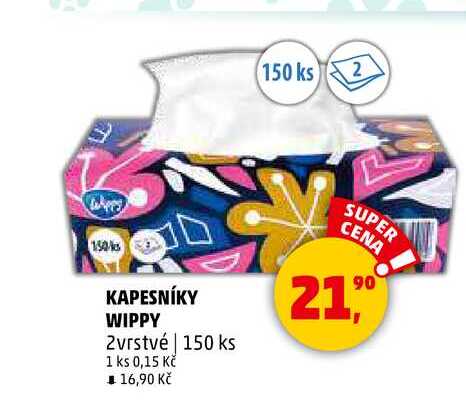 KAPESNÍKY WIPPY, 150 ks 