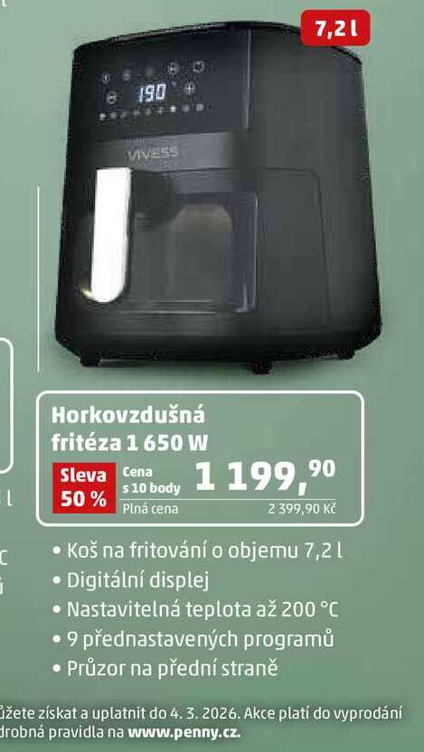 Horkovzdušná fritéza 1 650 W
