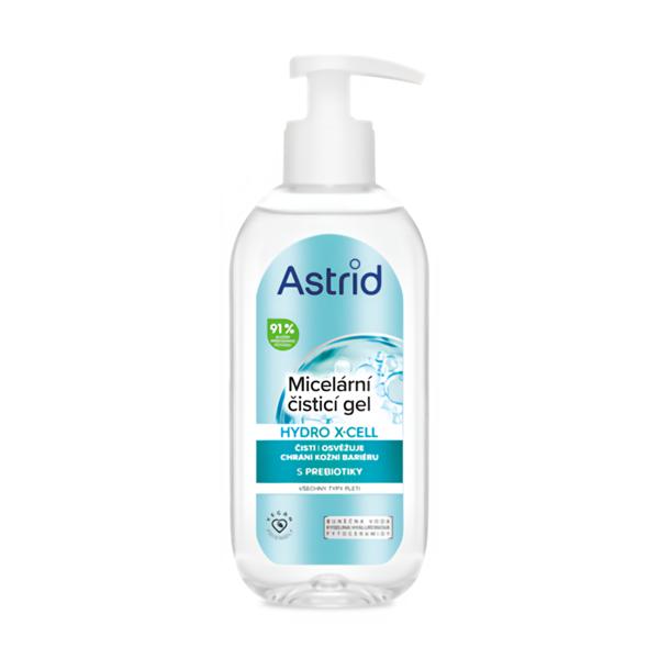 Astrid Hydro X-Cell Čistící micelární gel na tvář, oči a rty pro všechny typy pleti