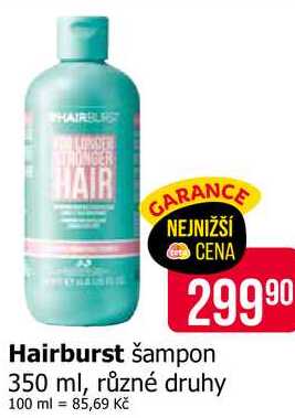 Hairburst šampon 350 ml, různé druhy
