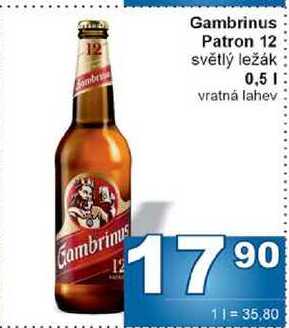Gambrinus Patron 12 světlý ležák 0,5l