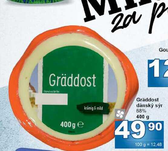 Gräddost dánský sýr 68% 400 g