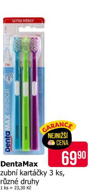 DentaMax zubní kartáčky 3 ks, různé druhy 