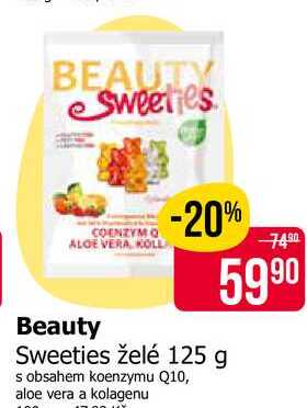 Beauty Sweeties želé 125 g s obsahem koenzymu Q10, aloe vera a kolagenu 