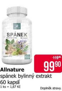 Allnature spánek bylinný extrakt 60 kapslí 