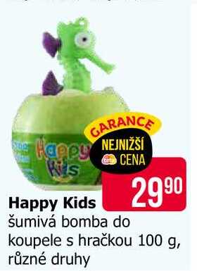Happy Kids šumivá bomba do koupele s hračkou 100 g, různé druhy 