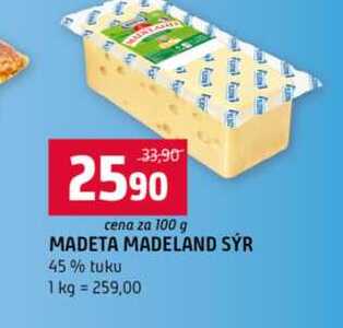 MADETA MADELAND SYR 45% tuku 100g