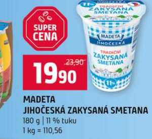 MADETA JIHOČESKÁ ZAKYSANÁ SMETANA 180 g 11 % tuku 