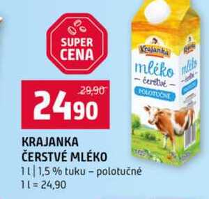 KRAJANKA ČERSTVÉ MLÉKO 1l 1,5% tuku polotučné 