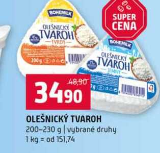 OLEŠNICKÝ TVAROH 200-230 g vybrané druhy