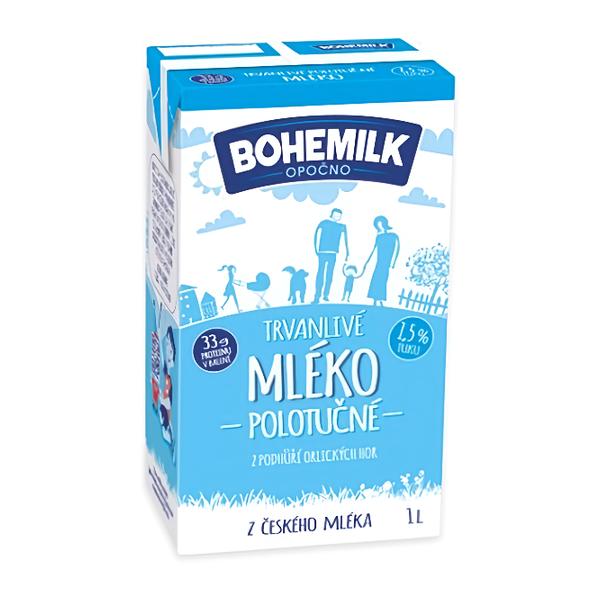 Bohemilk Trvanlivé mléko z podhůří Orlických hor - polotučné (1,5%)