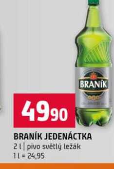 BRANÍK JEDENÁCTKA 2l pivo světlý ležák
