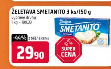 ŽELETAVA SMETANITO 3 ks 150 g vybrané druhy