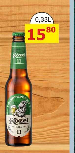 Velkopopovický Kozel 11° medium, světlý ležák 0,33l