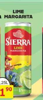 SIERRA LIME MARGARITA míchaný nápoj 0,25l, plech