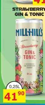 MILLHILL'S Strawberry GIN&TONIC míchaný nápoj 0,25l, plech