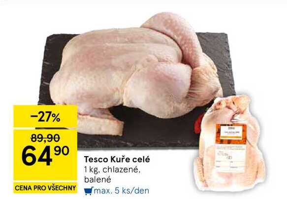 Tesco Kuře celé, 1 kg, chlazené