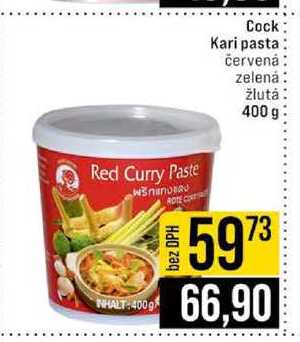 Cock Kari pasta červená zelená žlutá 400 g 