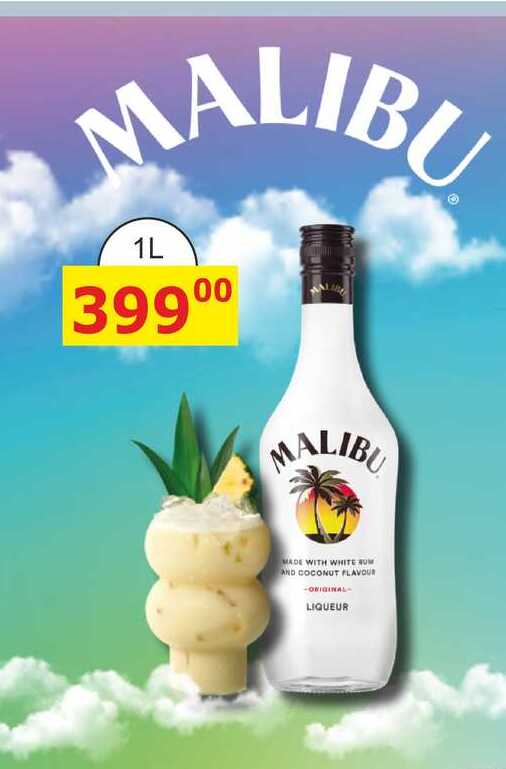 Malibu Original likér na bázi rumu s kokosovou příchutí 1L