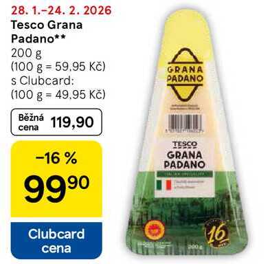 Tesco Grana Padano, 200 g