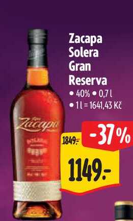  Zacapa Solera Gran Reserva 40% -0,71  