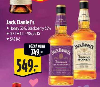Jack Daniel's Honey 35%, Blackberry 35%  0,7 l